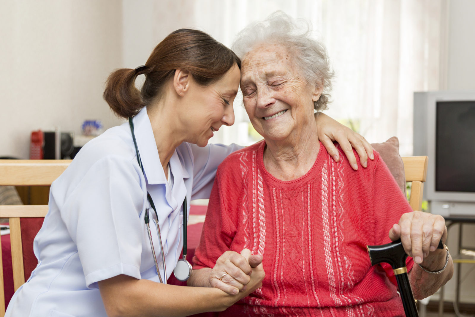 caregiver with senior patient